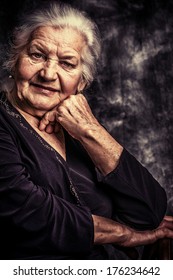 Portrait of a beautiful smiling senior woman. 