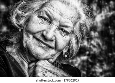 Portrait of a beautiful smiling senior woman. 