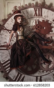 Portrait Of A Beautiful Steampunk Woman