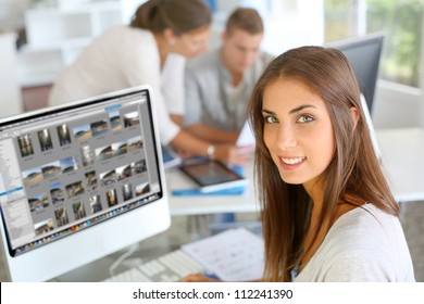 Portrait Of Beautiful Student Attending Training Class