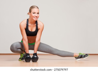 Portrait Of A Beautiful Super Fit Blond Woman.