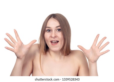 Portrait Beautiful Surprised Naked Woman Open Stock Photo Shutterstock