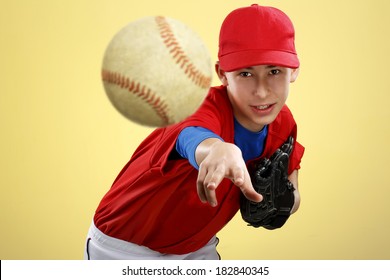 portrait of a beautiful teen baseball player  on colorful background