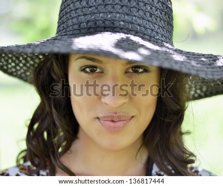 Similar – Portrait of a woman in a lake