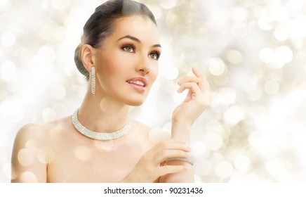 portrait of beautiful woman with jewelry