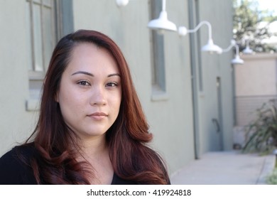 Portrait Of A Beautiful Young Filipino Woman With Copy Space