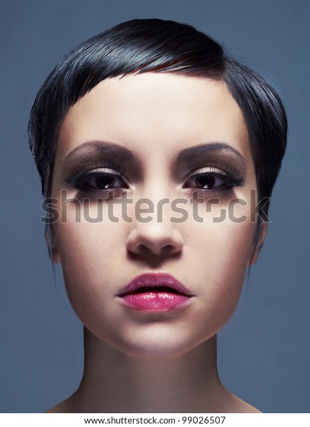 Portrait Beautiful Young Lady Short Hair Stock Photo Edit Now