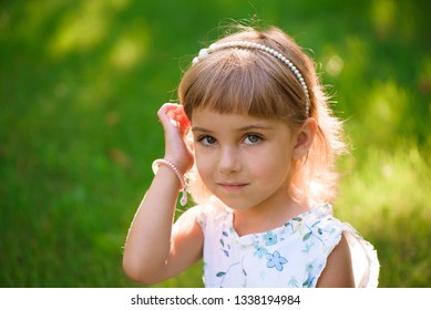 Portrait Beautiful Young Little Girl Heterochromia Stock Photo 