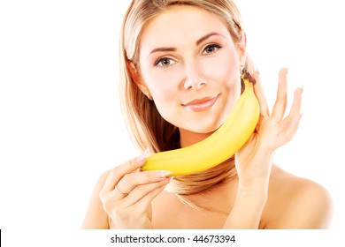 Implied Flirty Cute Girl Eats Banana Naughty Pic Photo Print