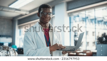Similar – Image, Stock Photo Man scientist working at the laboratory. Selective focus.