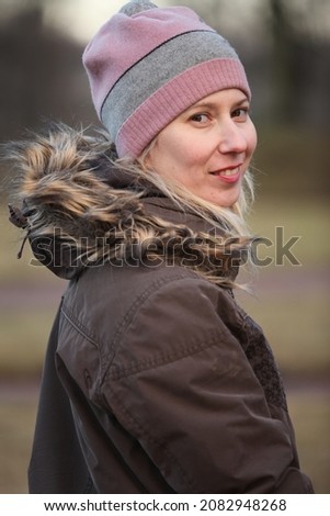 Similar – autumn. Young woman