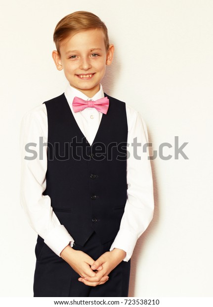 Portrait Boy Classic Suit Bow Tie Stock Photo 723538210 | Shutterstock