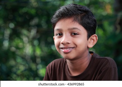 Portrait of a boy of Indian origin in outdoor