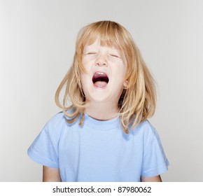 Portrait Boy Long Blond Hair Crying Stock Photo 87980062 | Shutterstock