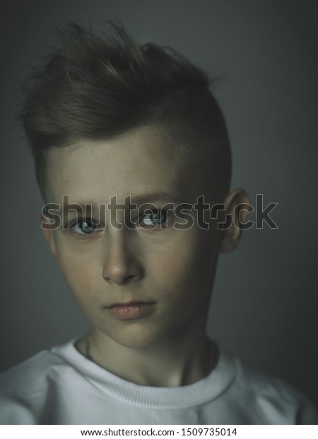 Portrait Boy Stylish Haircut Stock Photo Edit Now 1509735014