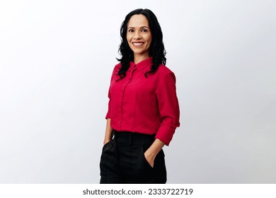 Portrait of Brazilian business woman over neutral background. Confident young latin businesswoman