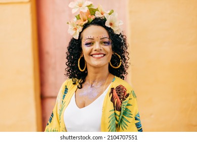 Portrait Of A Brazilian Woman During A Carnival Block