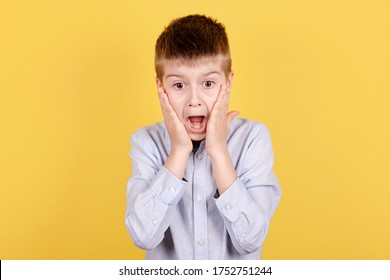 Portrait Brunette Boy Scared Isolated On Stock Photo 1752751244 ...