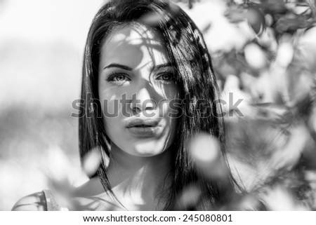 Similar – Portrait of girl in red dress