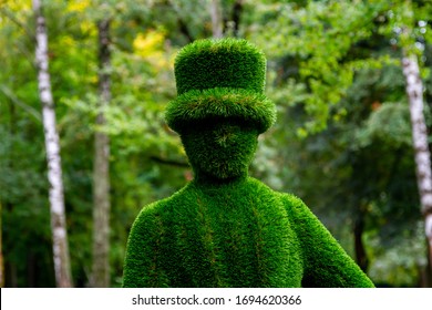 Portrait Of A Bush Sculpture In Park