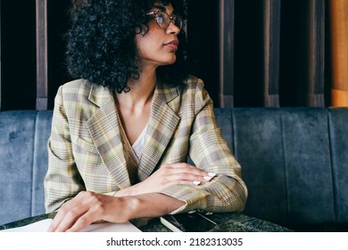 Portrait Of A Business Lady Sitting At Meeting Room Of Hotel Congress