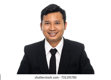 Portrait Of A Business Man With Suit. Isolated On White Background