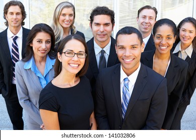 Portrait Of Business Team Outside Office - Shutterstock ID 141032806