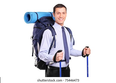 man wearing backpack