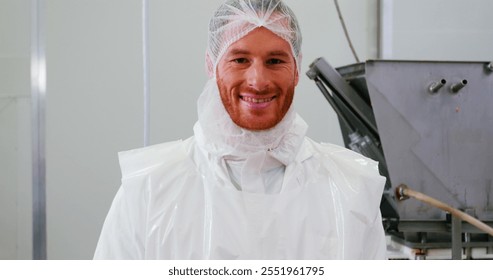 Portrait of butcher holding red meat at butcher shop - Powered by Shutterstock