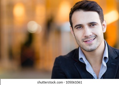 Portrait Of A Casual Business Man Smiling