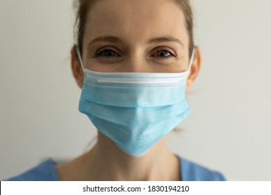 Portrait Of Caucasian Female Nurse,
Wearing A Face Mask. Medical Care
At Home During Covid 19 Coronavirus Quarantine