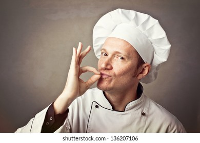 Portrait Of Caucasian Man With Chef Uniform