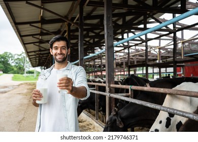 Portrait Caucasian Man Dairy Farmer Drink Stock Photo 2179746371 ...