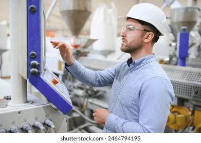 Portrait Caucasian professional Engineer factory. Manufacturing Factory. - Powered by Shutterstock