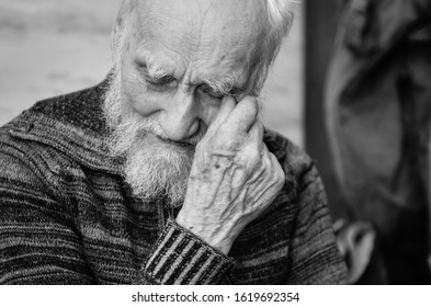 Portrait Of A Centenary Old Man. 100 Years. Latvia - Rezekne, 2018