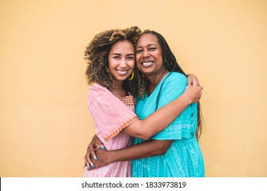 Portrait Of Cheerful African Mother And Adult Daughter Together - Family, Mother And Child Love