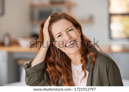 Similar – Image, Stock Photo smiling woman with long hair