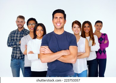 Portrait Cheerful Casual People Arms Folded Stock Photo 223753357 ...