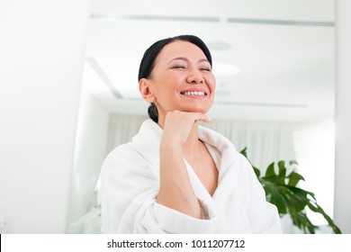 Portrait Cheerful Middleaged Lady Enjoying Her Stock Photo 1011207712 ...