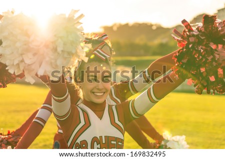 Portrait of a cheerleader in action