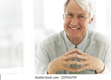 Portrait Of A Chief Executive Officer Sitting At Workplace