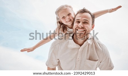Image, Stock Photo Positive girl in plane near window