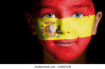 Flag Face Paint Spain Red Yellow Red Bandera de España 
