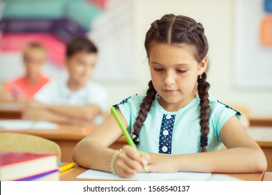 Portrait Children Studying Classroom School Stock Photo 1568540137 ...