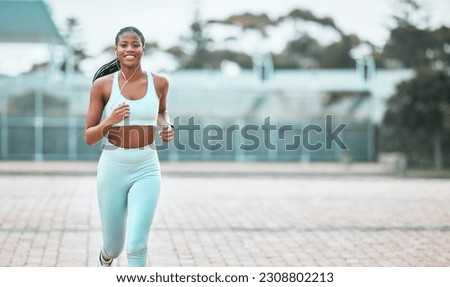 Similar – Image, Stock Photo Runner woman relaxed listening to music for training outdoors
