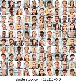 Portrait collage of business people as a team and work colleagues - Shutterstock ID 1852137040