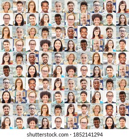 Portrait collage with business people as a business team and teamwork concept - Shutterstock ID 1852141294