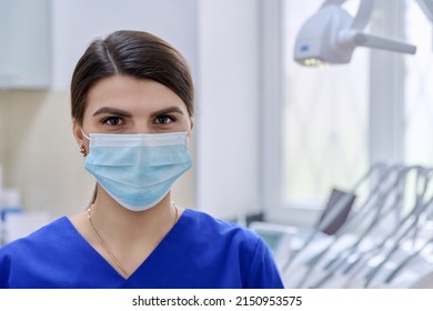 Portrait Of Confident Female Dentist Doctor In Office Looking At Camera