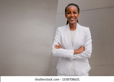 Portrait Of A Confident And Successful African American Business Woman, Financial Investor, Representative, Executive, Sales, Corporate Entrepreneur 