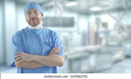 Portrait Of A Confident Surgeon In The Operating Room